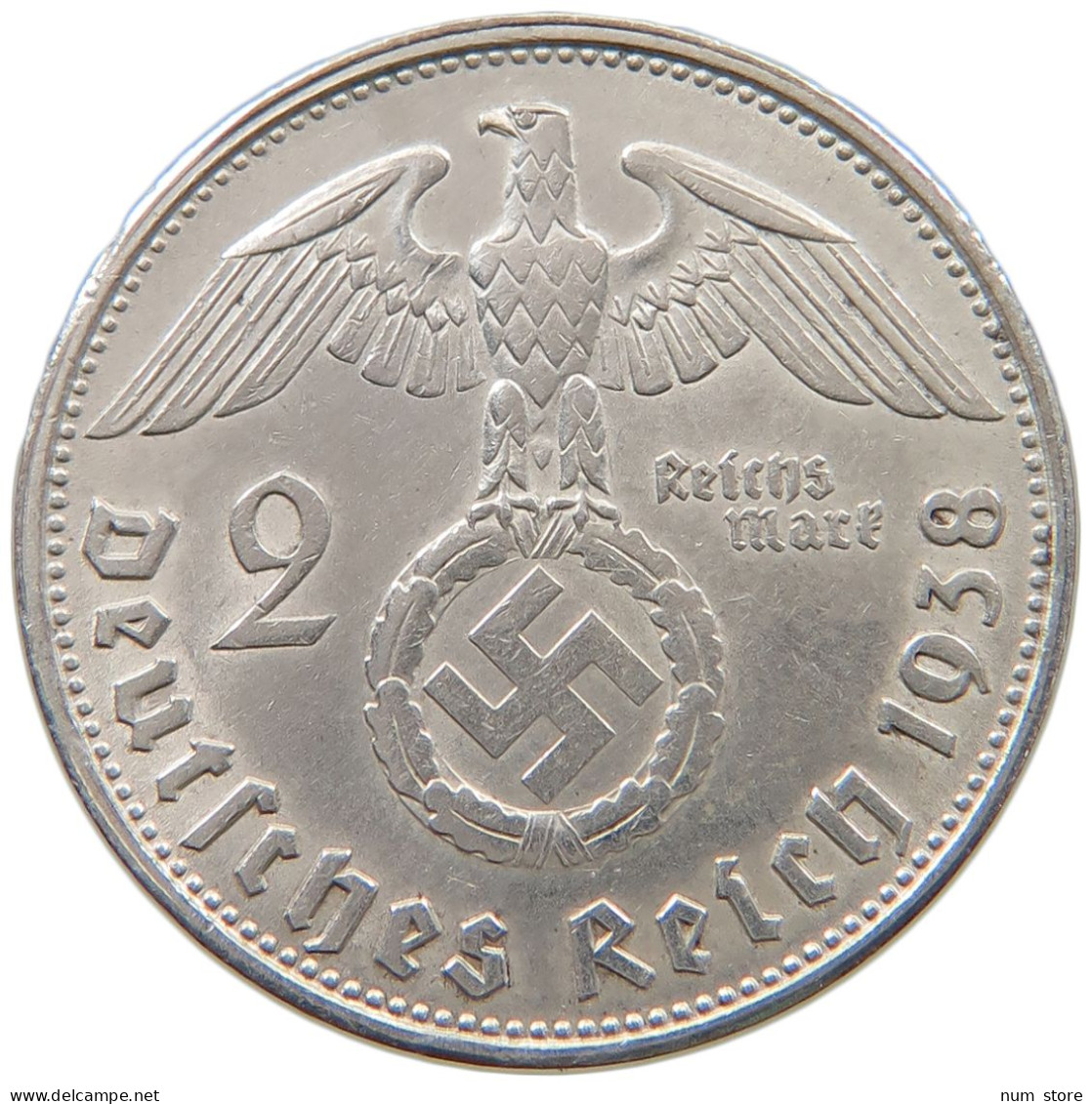 DRITTES REICH 2 MARK 1938 B  #a049 0067 - 2 Reichsmark