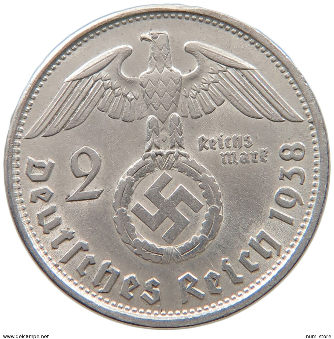 DRITTES REICH 2 MARK 1938 B  #a049 0053 - 2 Reichsmark