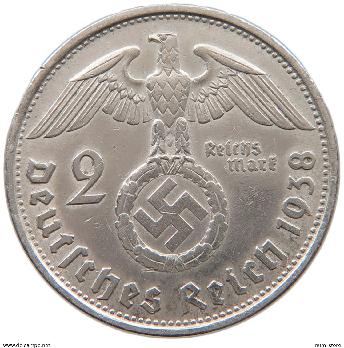 DRITTES REICH 2 MARK 1938 B  #a049 0045 - 2 Reichsmark