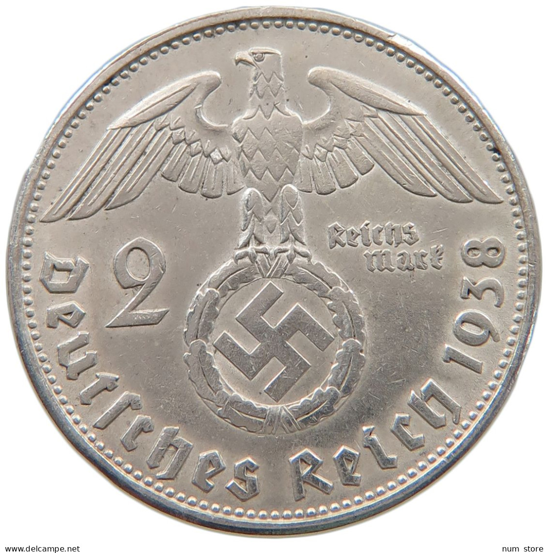 DRITTES REICH 2 MARK 1938 B  #a048 0425 - 2 Reichsmark