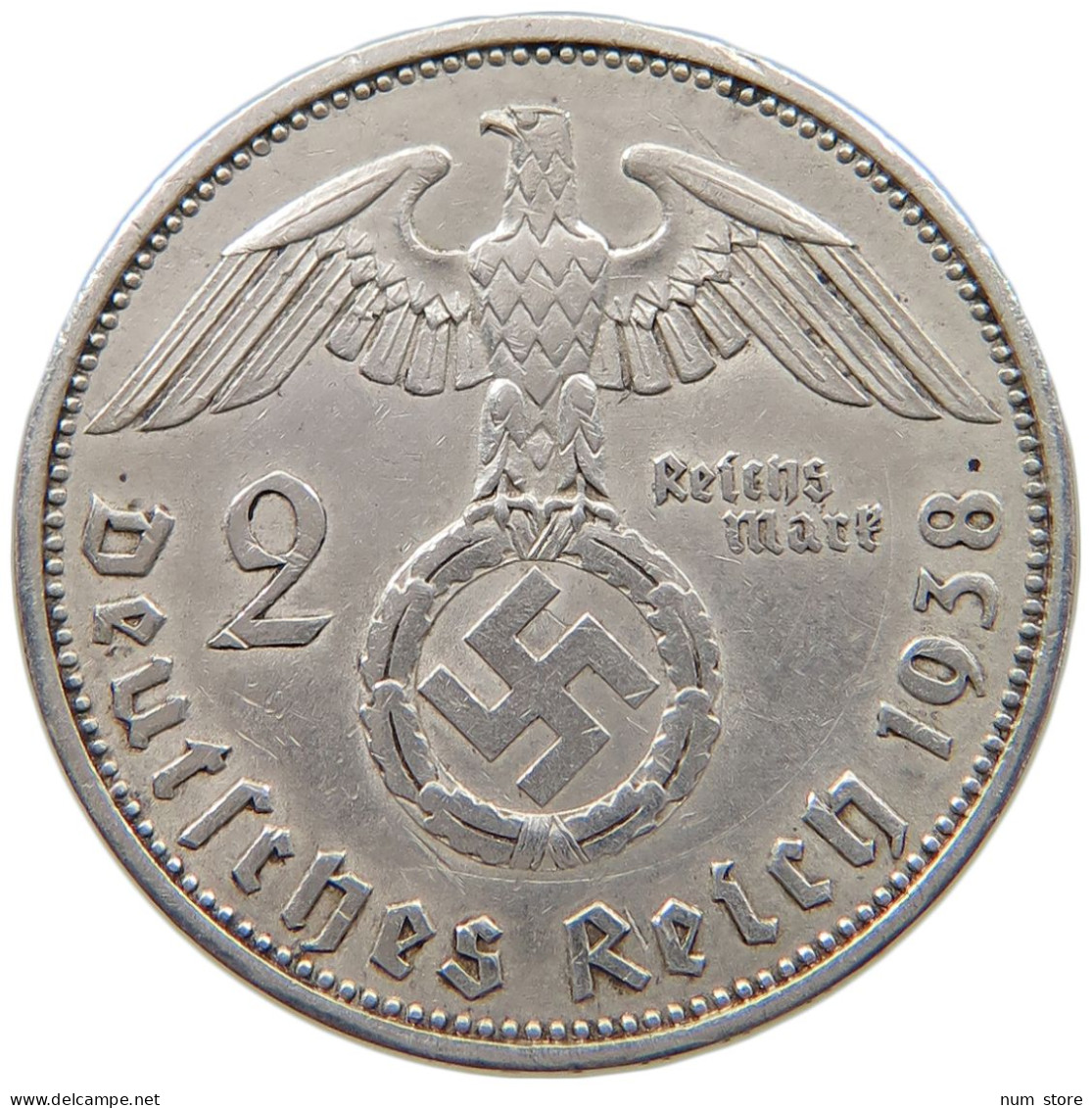 DRITTES REICH 2 MARK 1938 A  #a049 0165 - 2 Reichsmark