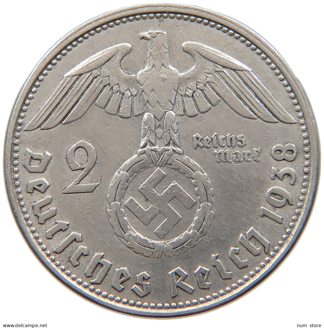 DRITTES REICH 2 MARK 1938 B  #a003 0323 - 2 Reichsmark