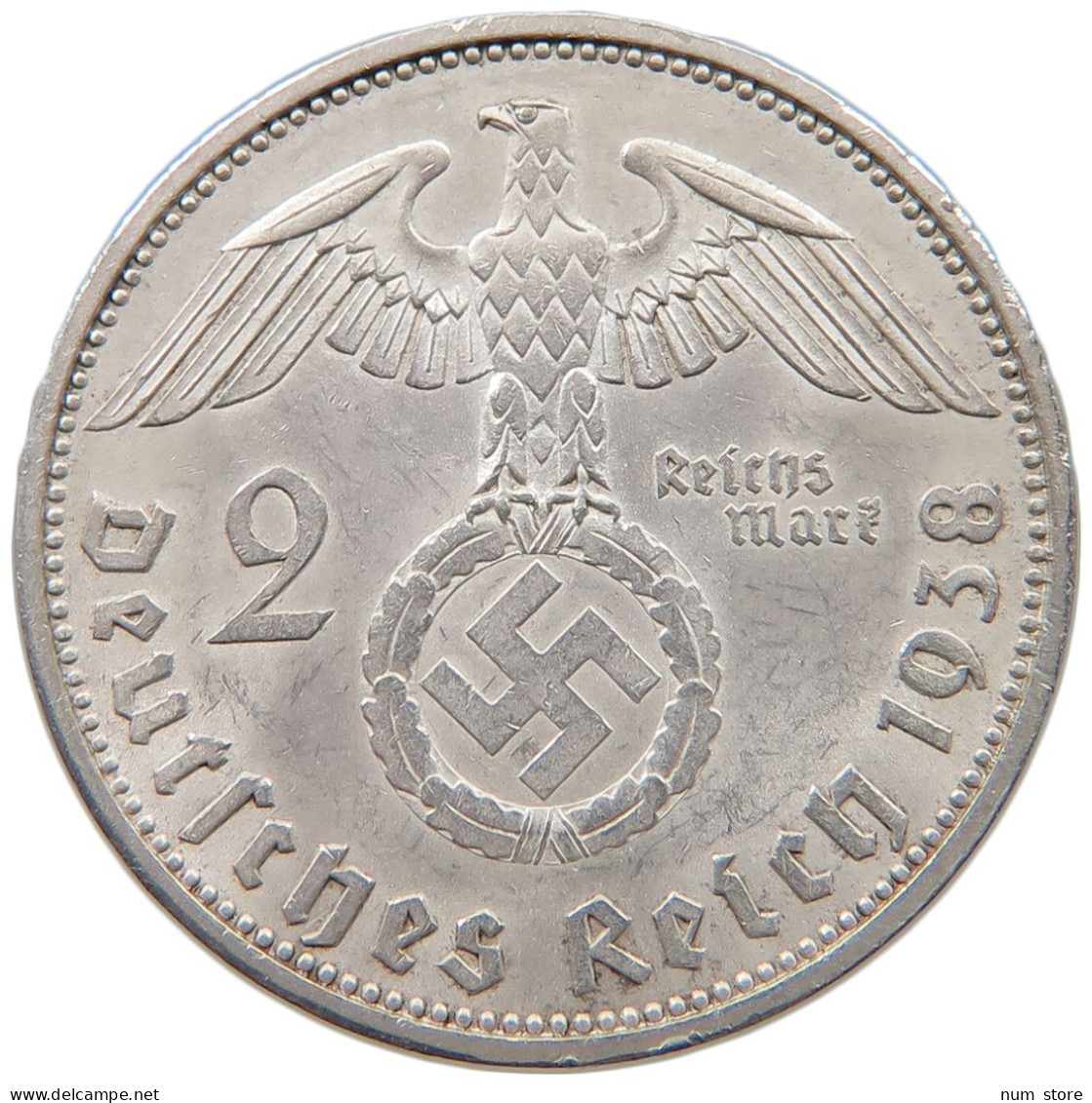 DRITTES REICH 2 MARK 1938 A  #a049 0085 - 2 Reichsmark