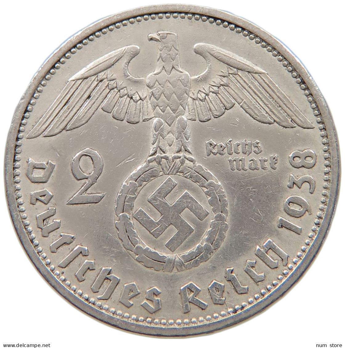 DRITTES REICH 2 MARK 1938 A  #a048 0499 - 2 Reichsmark