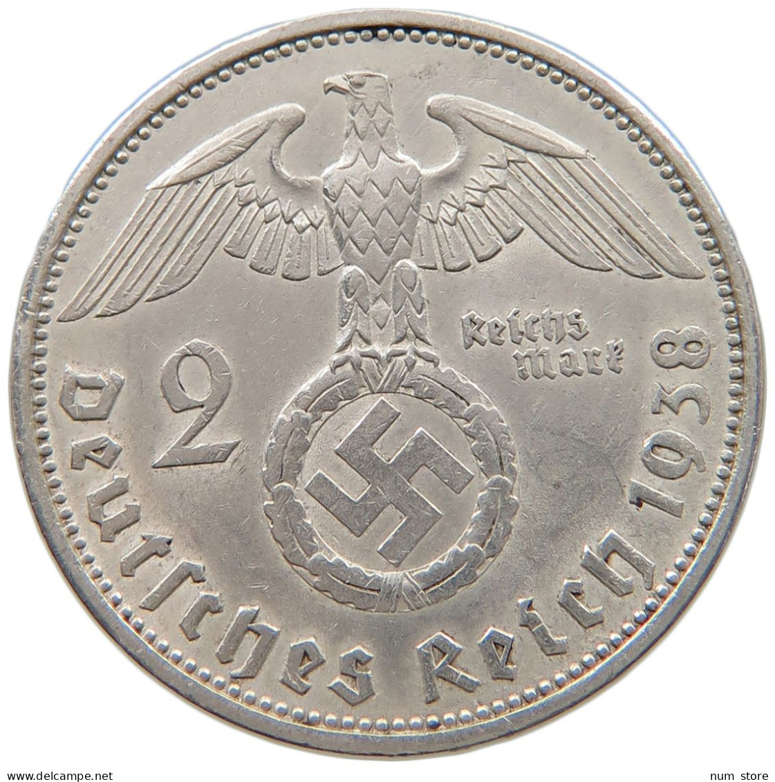 DRITTES REICH 2 MARK 1938 A  #a048 0473 - 2 Reichsmark