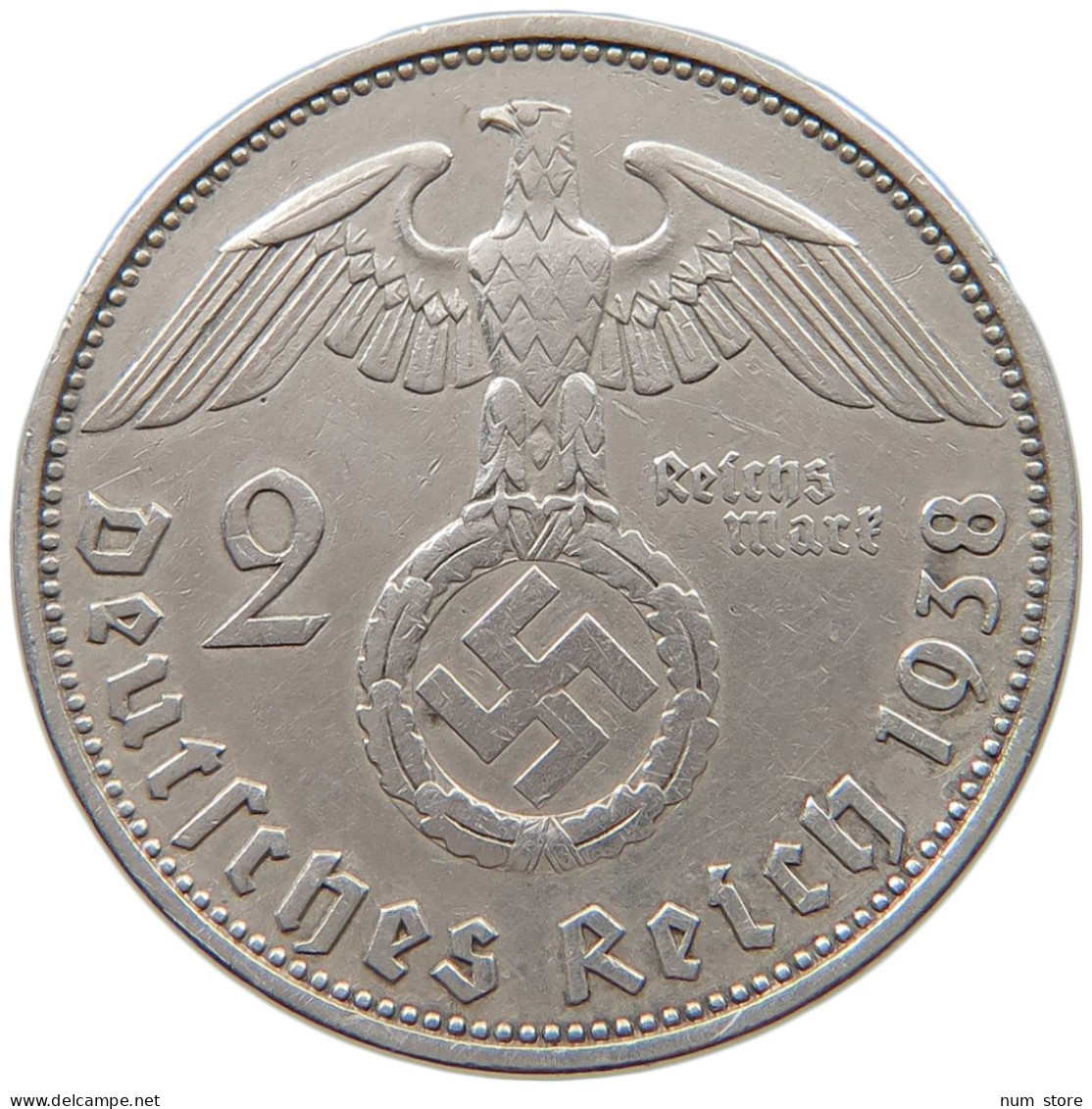 DRITTES REICH 2 MARK 1938 A  #a003 0343 - 2 Reichsmark