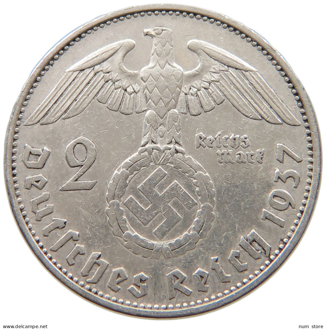 DRITTES REICH 2 MARK 1937 G  #a049 0101 - 2 Reichsmark