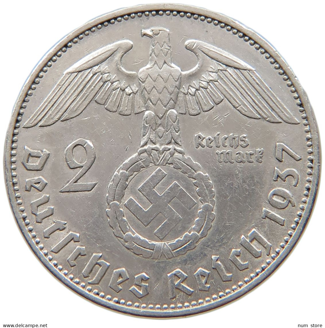 DRITTES REICH 2 MARK 1937 E  #a003 0315 - 2 Reichsmark