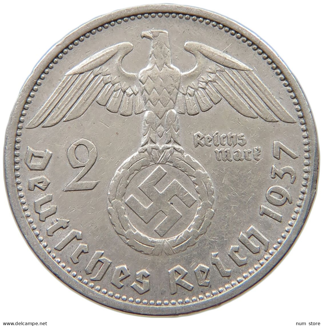 DRITTES REICH 2 MARK 1937 F  #a003 0359 - 2 Reichsmark