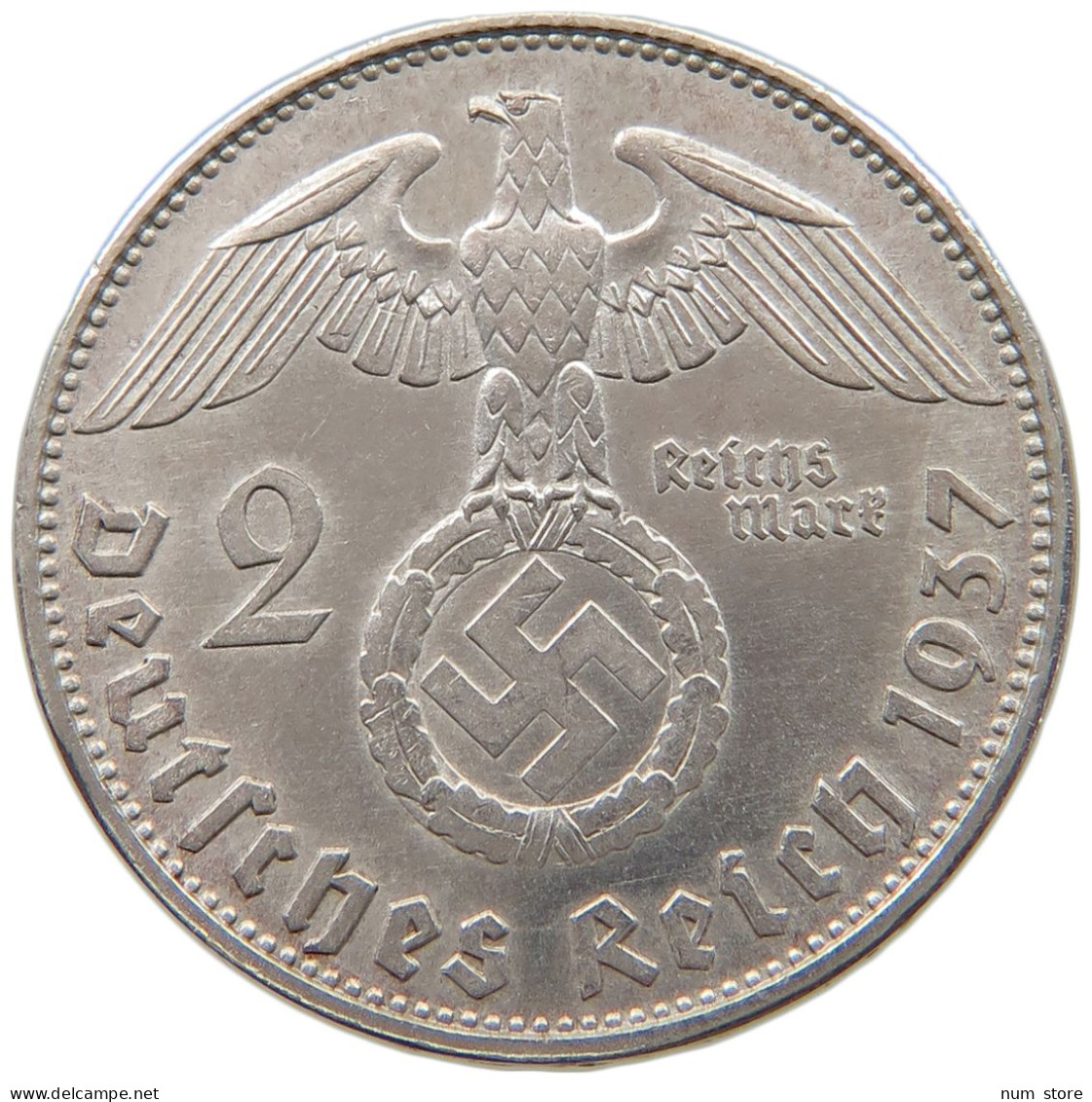 DRITTES REICH 2 MARK 1937 D  #a049 0181 - 2 Reichsmark