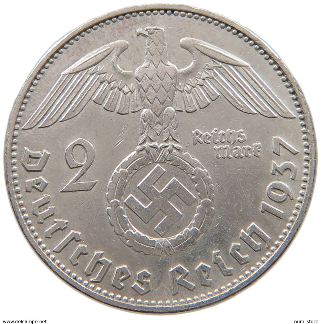 DRITTES REICH 2 MARK 1937 D  #a049 0037 - 2 Reichsmark