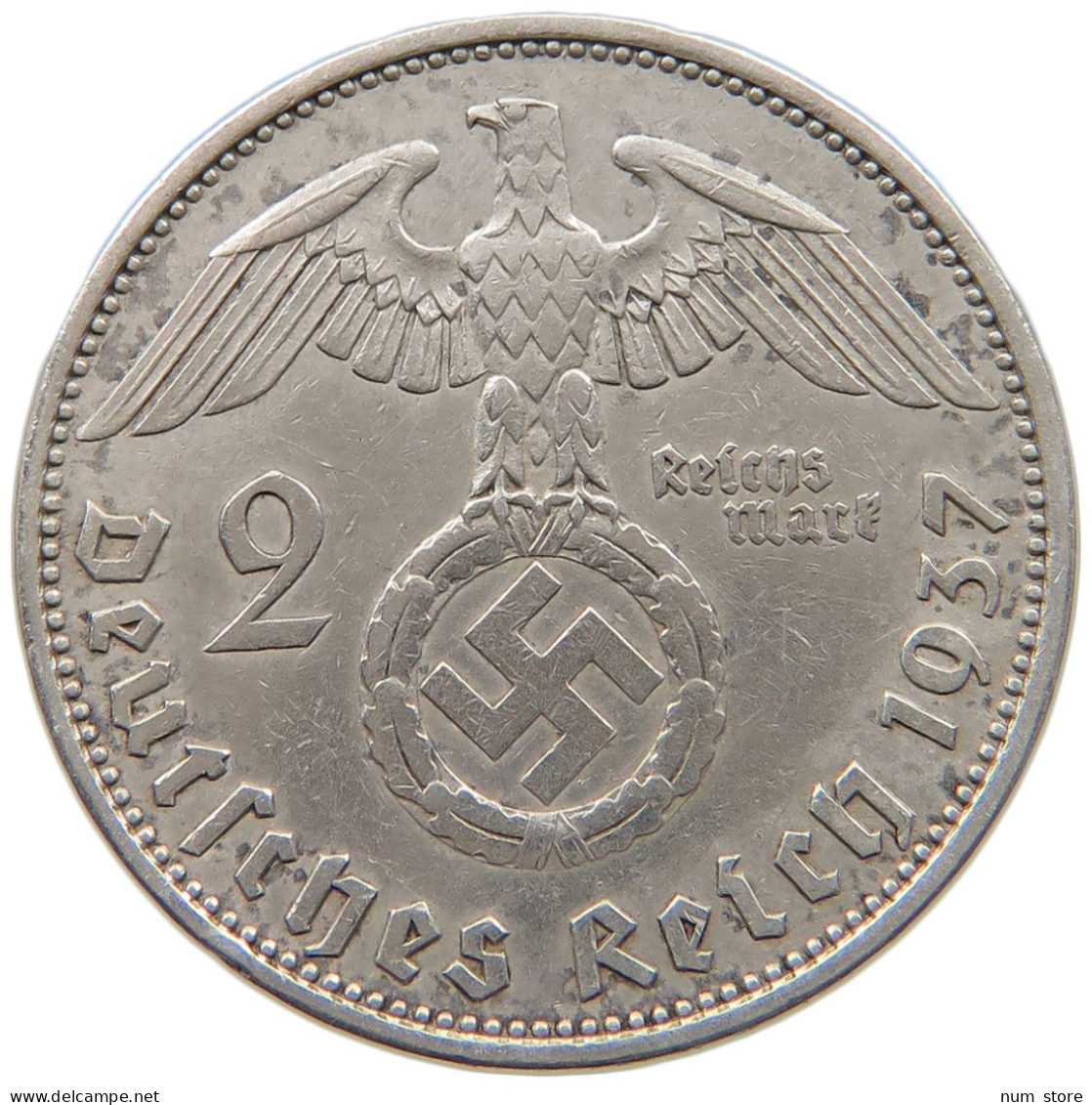 DRITTES REICH 2 MARK 1937 A  #a049 0153 - 2 Reichsmark