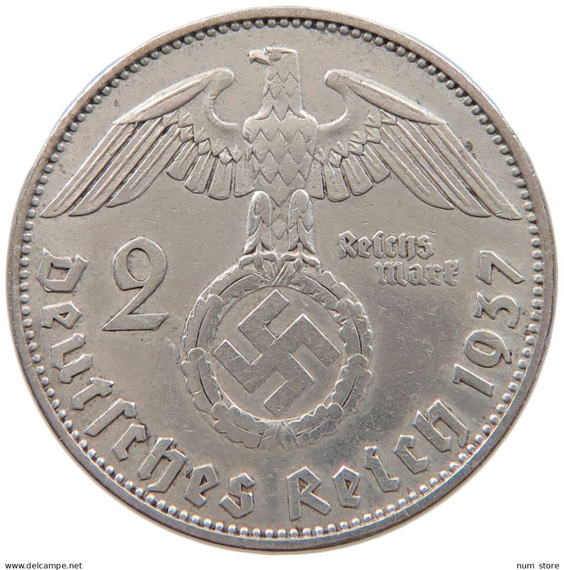 DRITTES REICH 2 MARK 1937 D  #a048 0497 - 2 Reichsmark