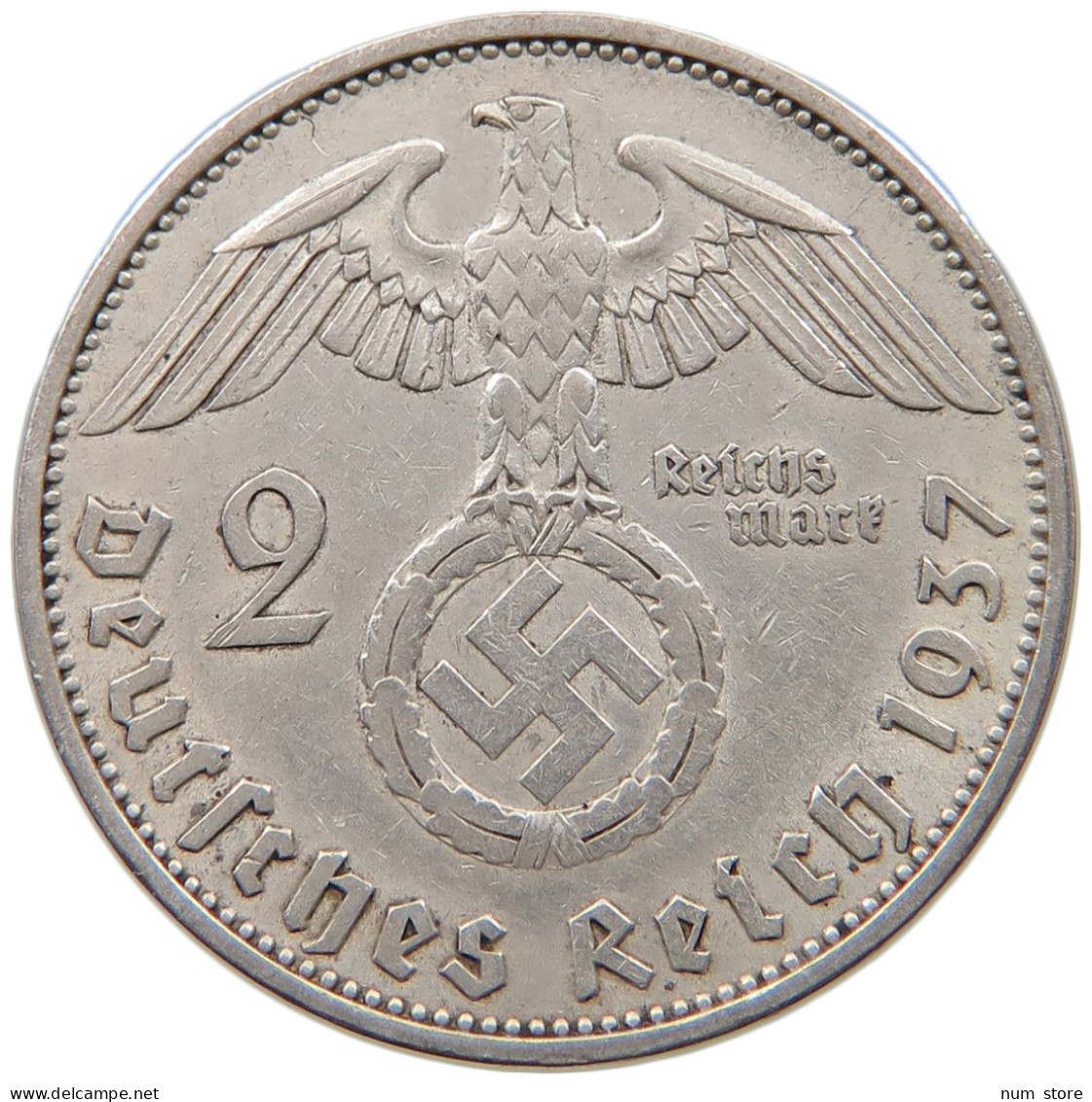 DRITTES REICH 2 MARK 1937 A  #a049 0171 - 2 Reichsmark