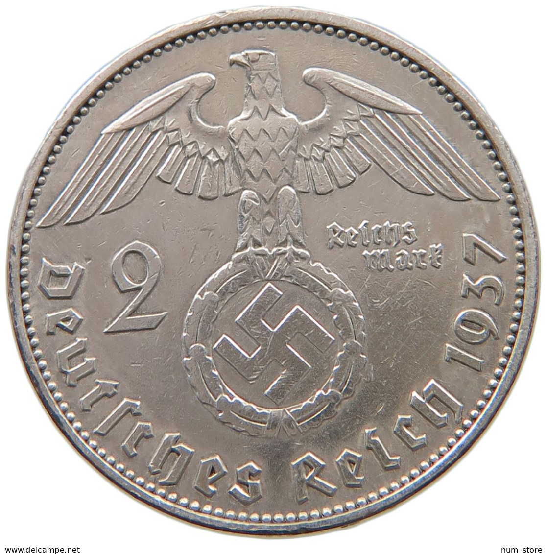 DRITTES REICH 2 MARK 1937 A  #a049 0169 - 2 Reichsmark