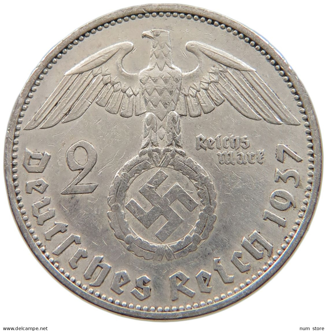 DRITTES REICH 2 MARK 1937 A  #a049 0081 - 2 Reichsmark