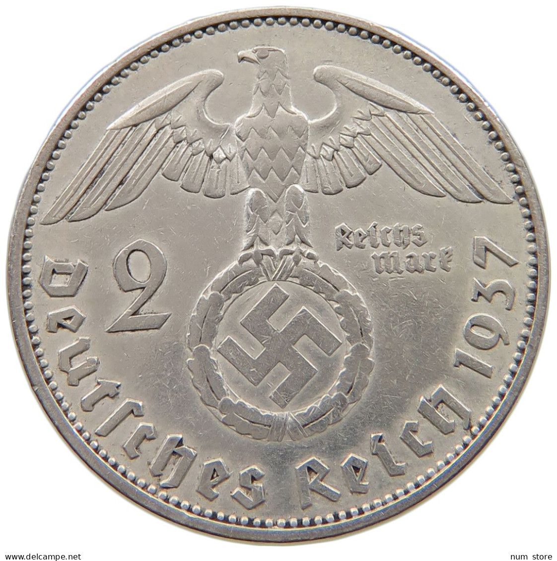 DRITTES REICH 2 MARK 1937 A  #a049 0159 - 2 Reichsmark