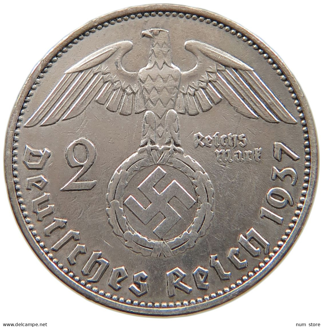 DRITTES REICH 2 MARK 1937 A  #a049 0135 - 2 Reichsmark