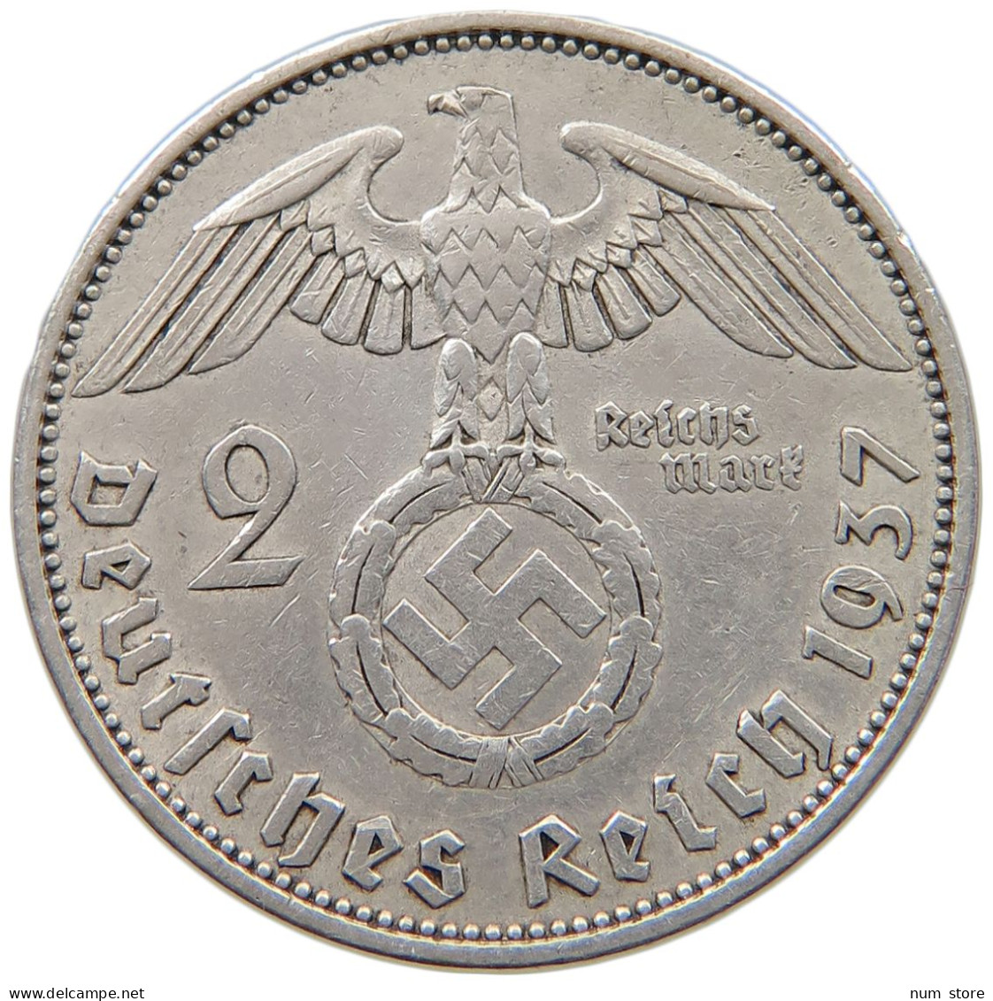 DRITTES REICH 2 MARK 1937 A  #a049 0107 - 2 Reichsmark