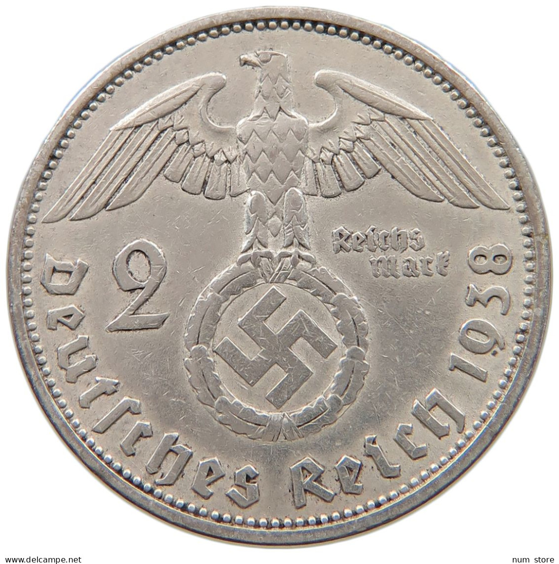 DRITTES REICH 2 MARK 1938 A  #a049 0151 - 2 Reichsmark