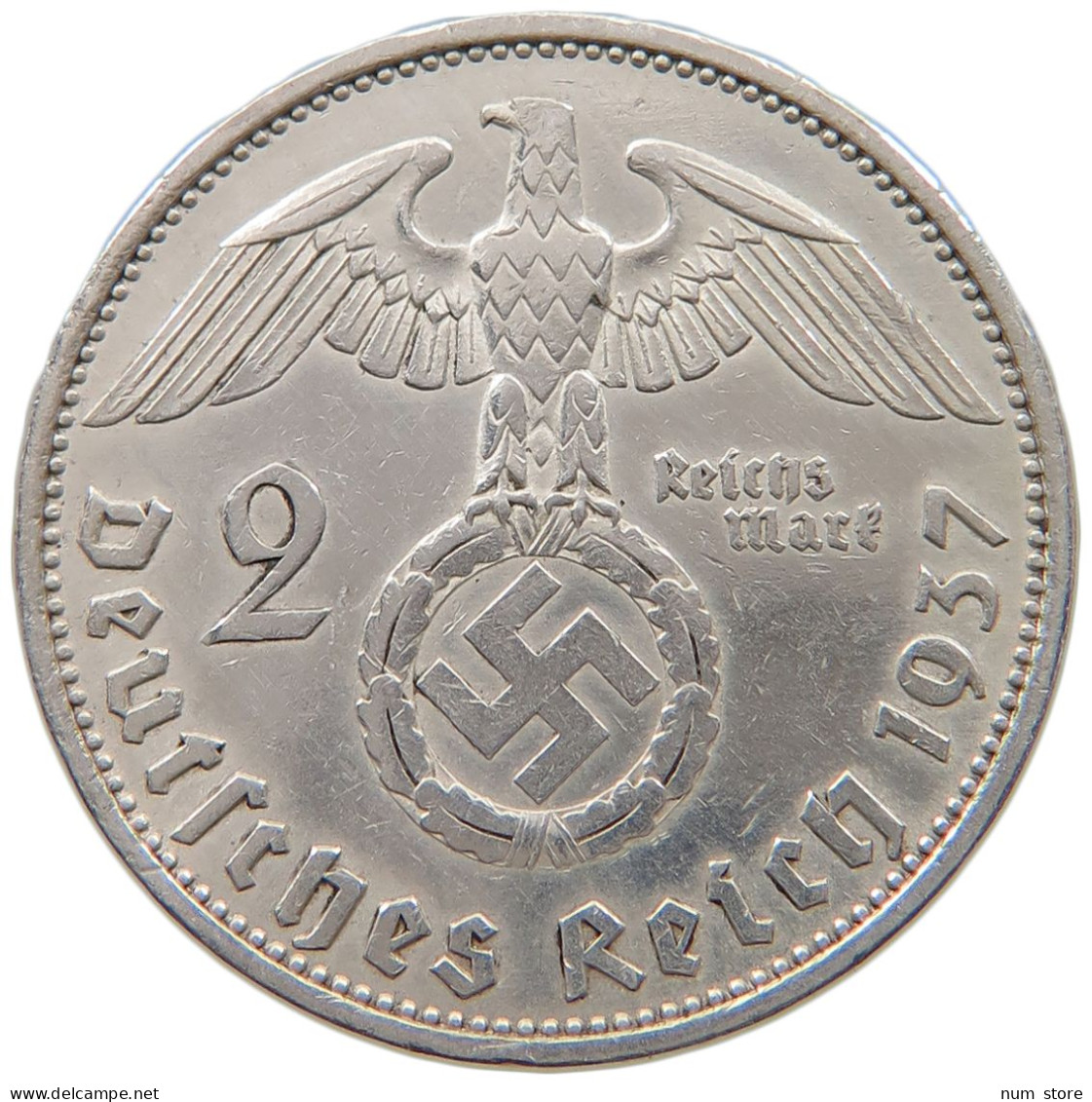 DRITTES REICH 2 MARK 1937 A  #a049 0029 - 2 Reichsmark