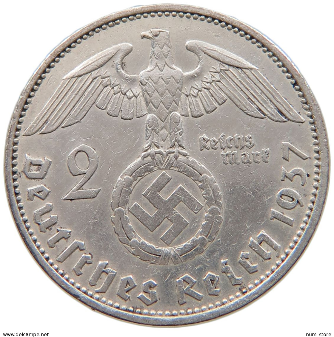 DRITTES REICH 2 MARK 1937 A  #a049 0035 - 2 Reichsmark