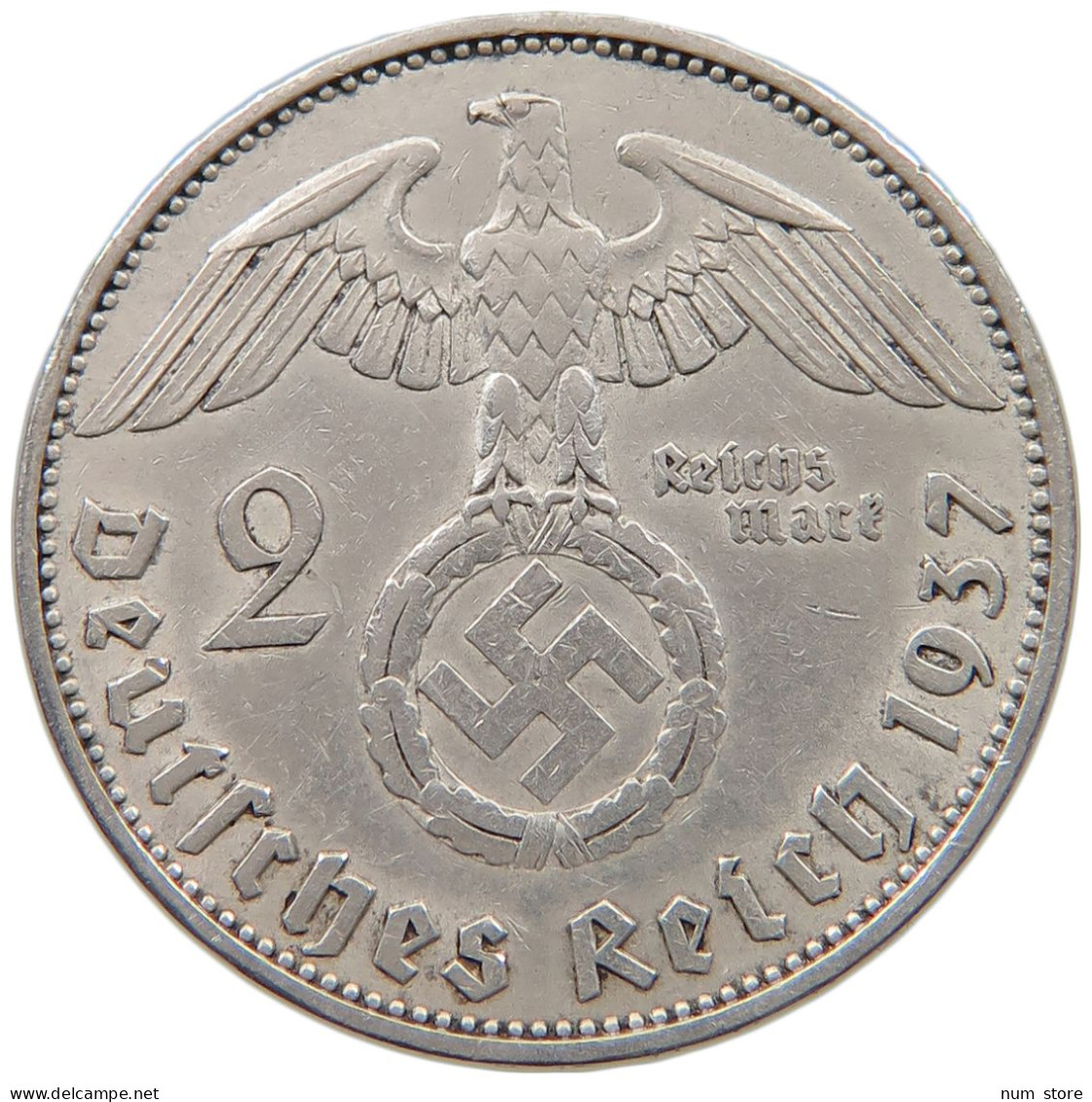 DRITTES REICH 2 MARK 1937 A  #a049 0015 - 2 Reichsmark