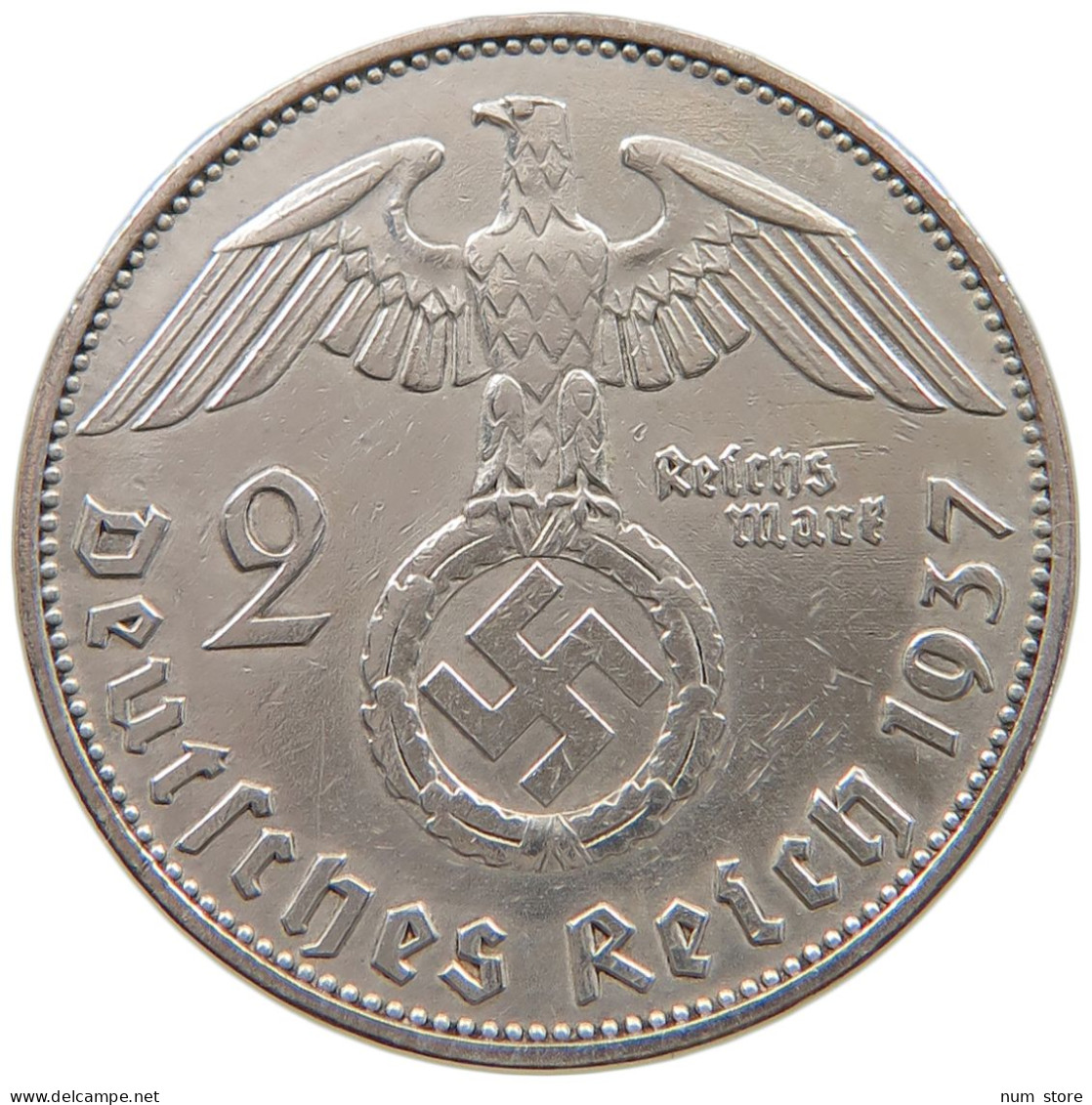 DRITTES REICH 2 MARK 1937 A  #a048 0465 - 2 Reichsmark