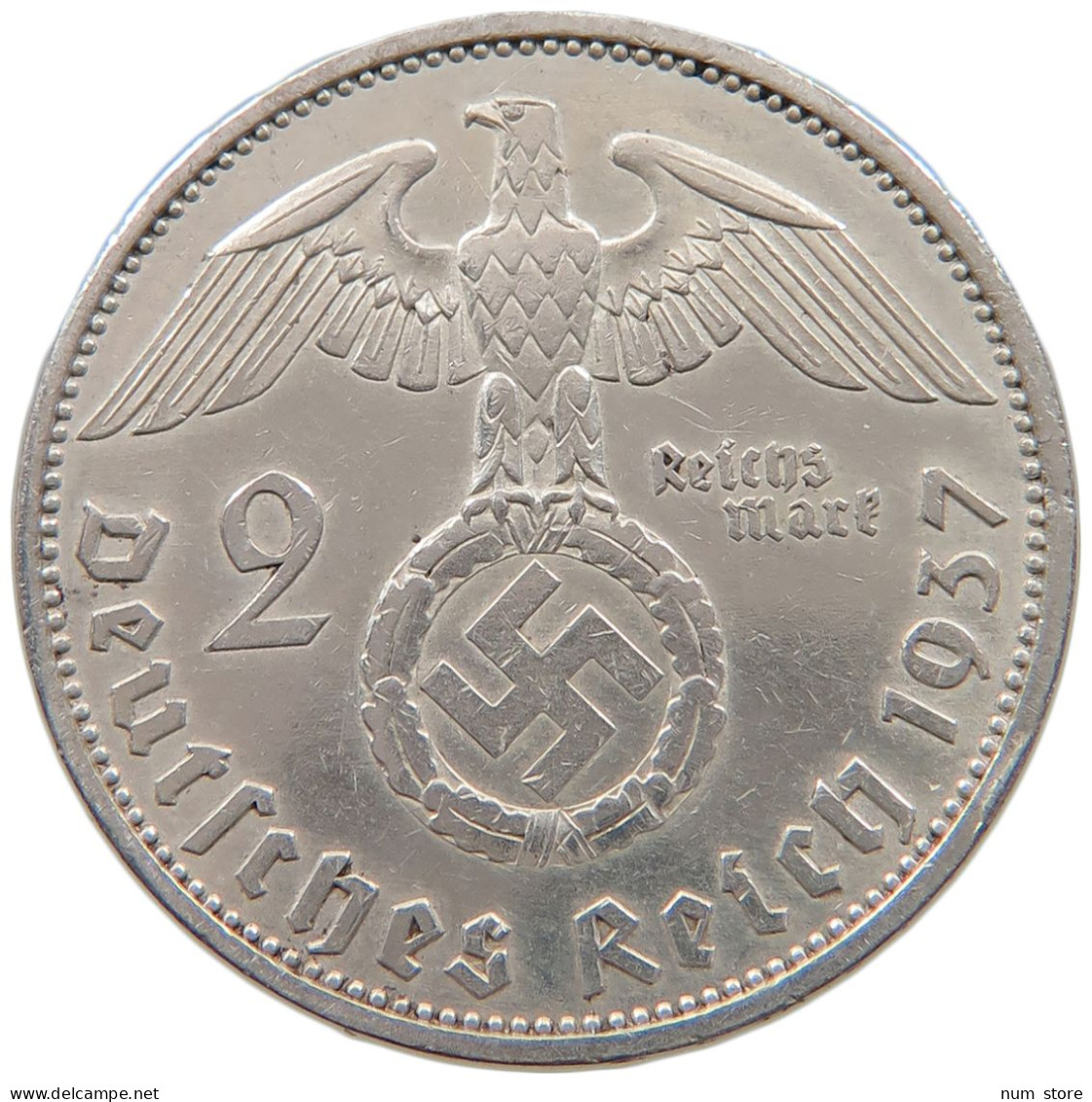 DRITTES REICH 2 MARK 1937 A  #a048 0415 - 2 Reichsmark