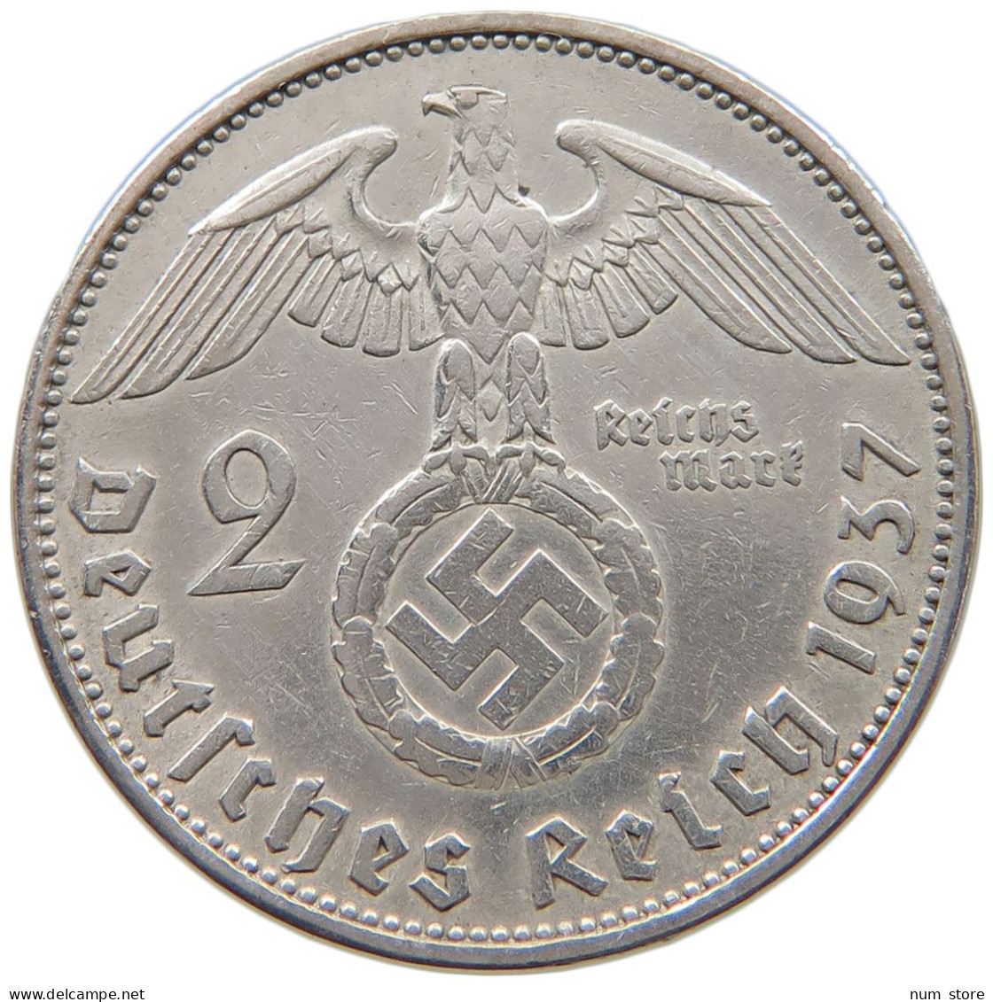 DRITTES REICH 2 MARK 1937 A  #a049 0005 - 2 Reichsmark