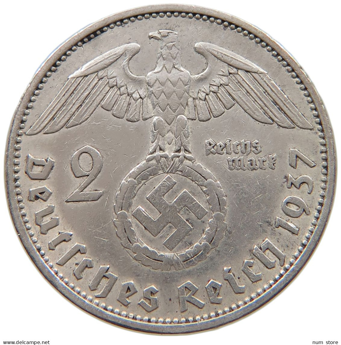 DRITTES REICH 2 MARK 1937 A  #a049 0001 - 2 Reichsmark