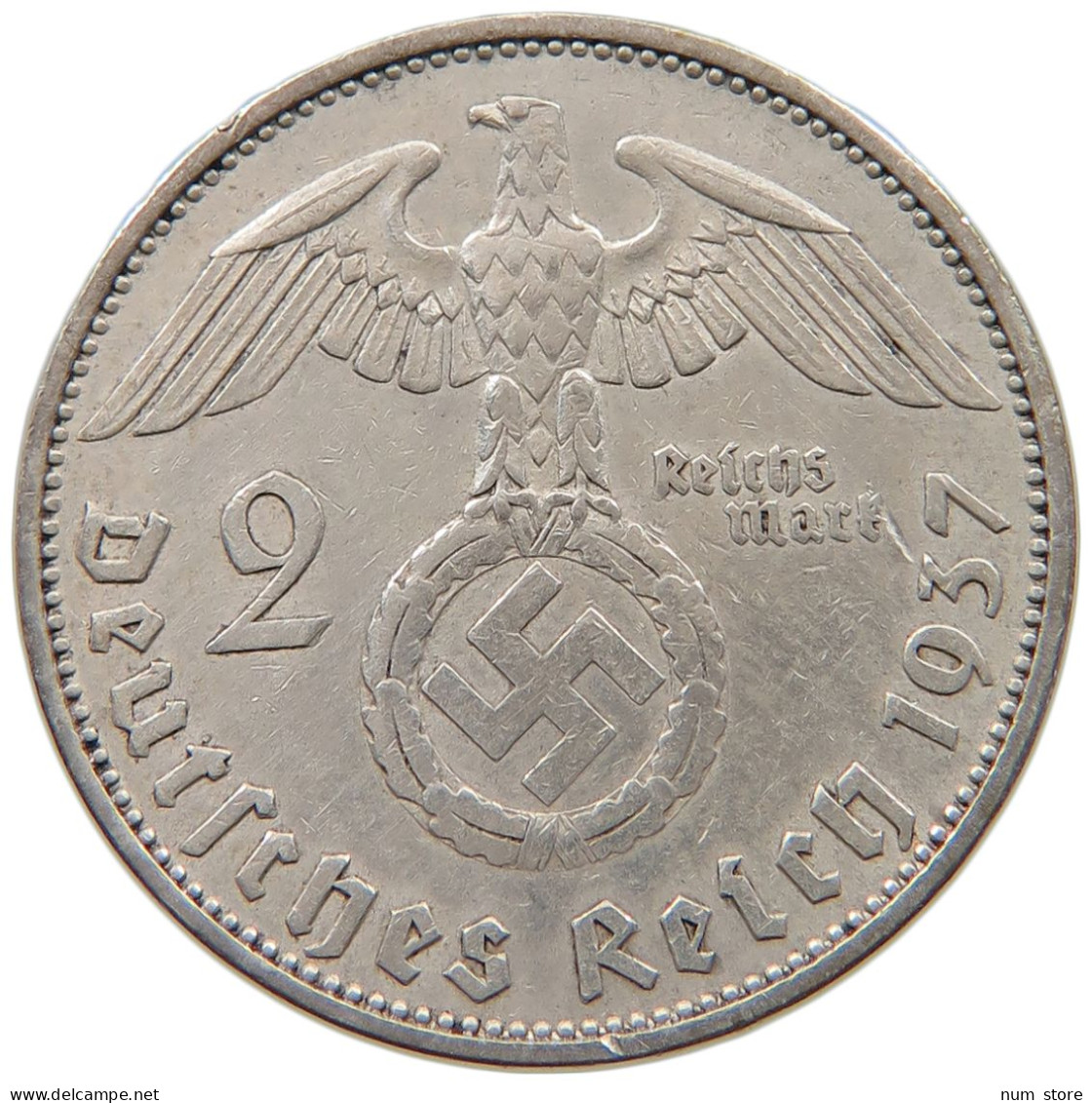 DRITTES REICH 2 MARK 1937 A  #a048 0485 - 2 Reichsmark