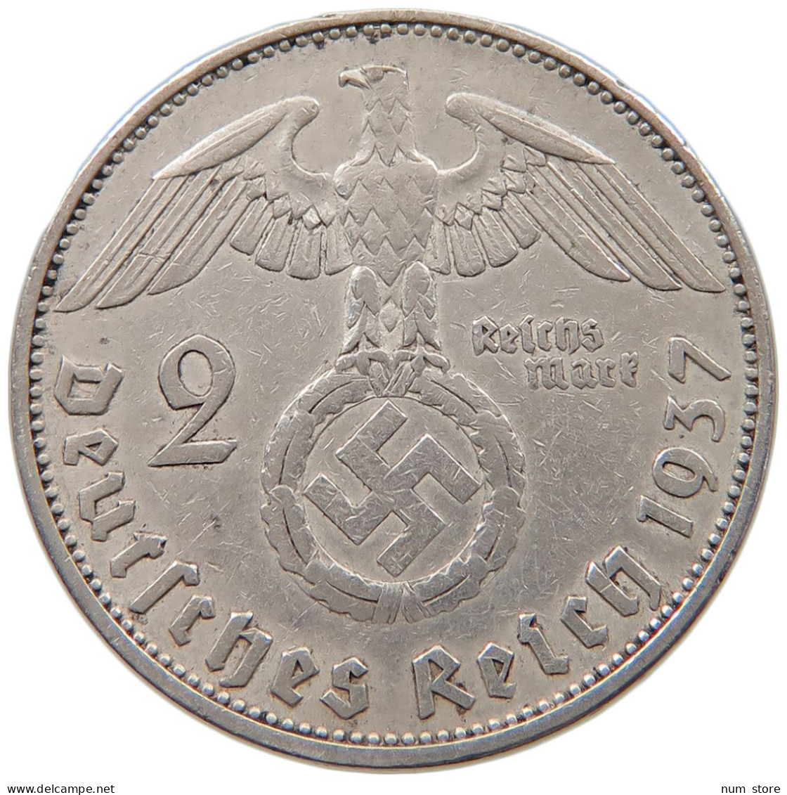 DRITTES REICH 2 MARK 1937 A  #a048 0479 - 2 Reichsmark