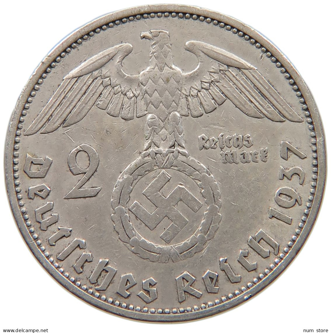 DRITTES REICH 2 MARK 1937 A  #a048 0427 - 2 Reichsmark