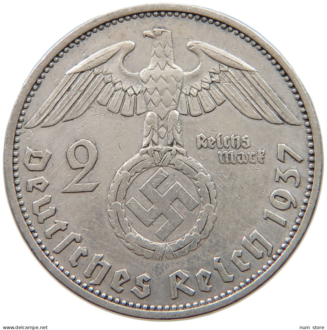 DRITTES REICH 2 MARK 1937 A  #a003 0357 - 2 Reichsmark