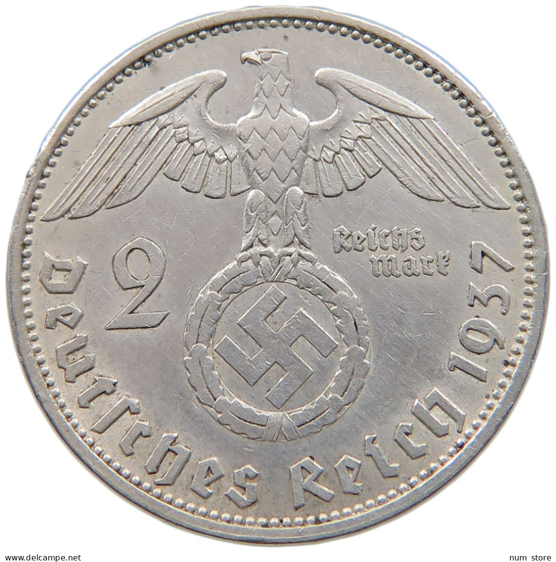 DRITTES REICH 2 MARK 1937 A  #a048 0407 - 2 Reichsmark