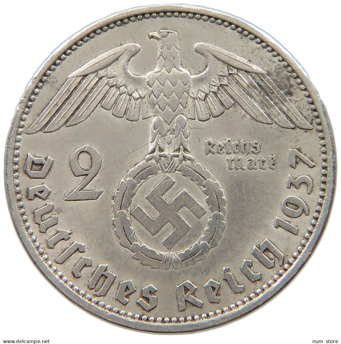 DRITTES REICH 2 MARK 1937 A  #a045 0637 - 2 Reichsmark