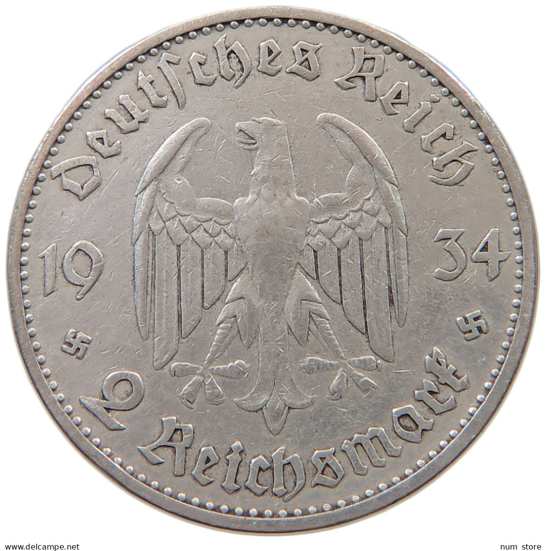 DRITTES REICH 2 MARK 1934 A  #a049 0195 - 2 Reichsmark