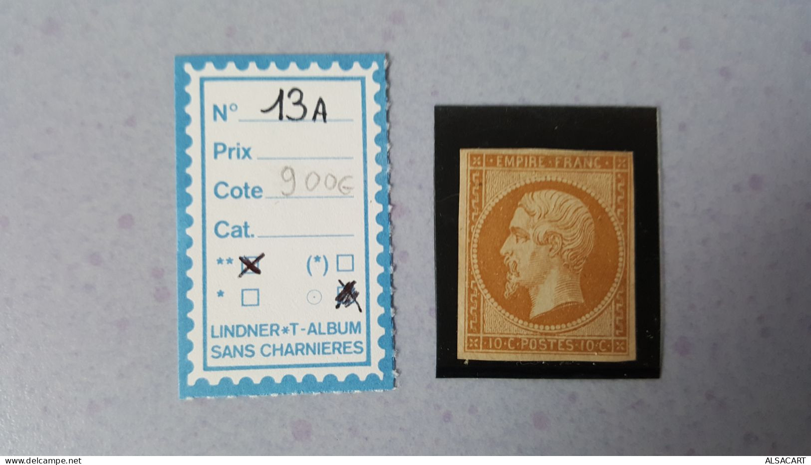 N° 13 A 10 Cts Bistre    Type I  - Napoléon III  Année  1853, Signé CALVES, Très Bel Exemplaire - 1853-1860 Napoléon III