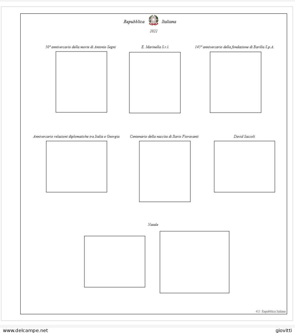 REPUBBLICA ITALIANA  ANNO 2022 - Cajas Para Sellos