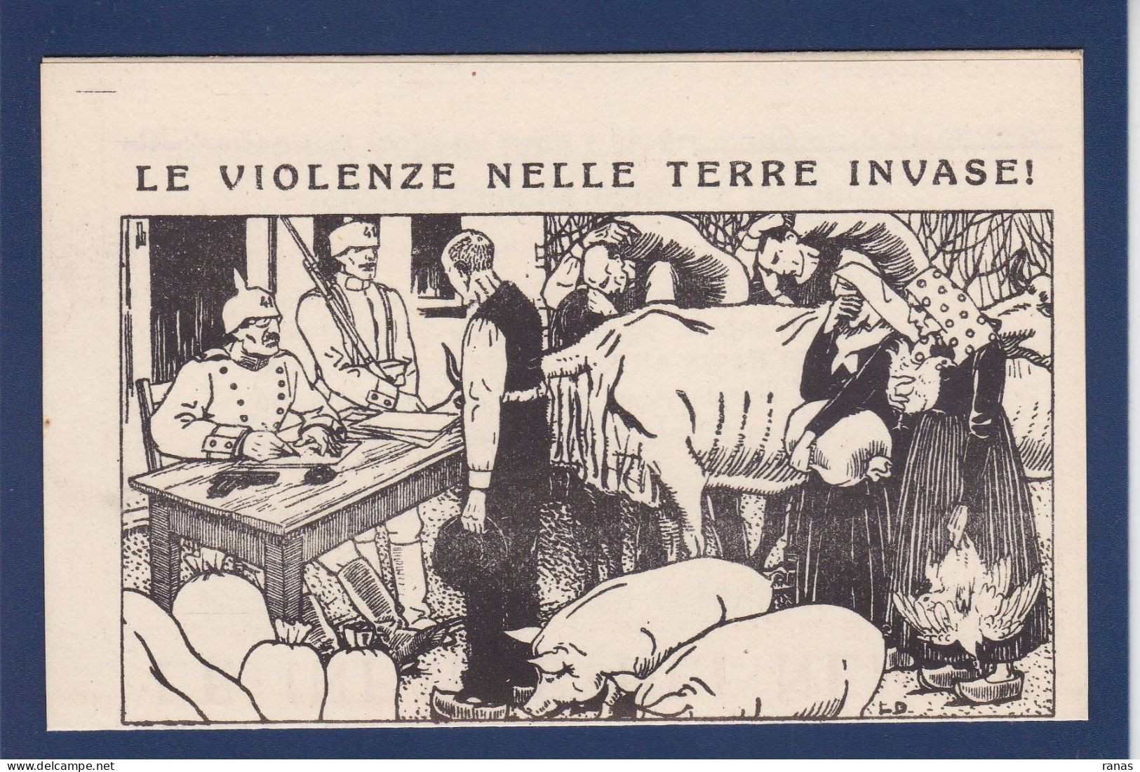 CPA Cochon Pig Politique Satirique Kaiser Germany Non Circulé En 3 Volets - Schweine