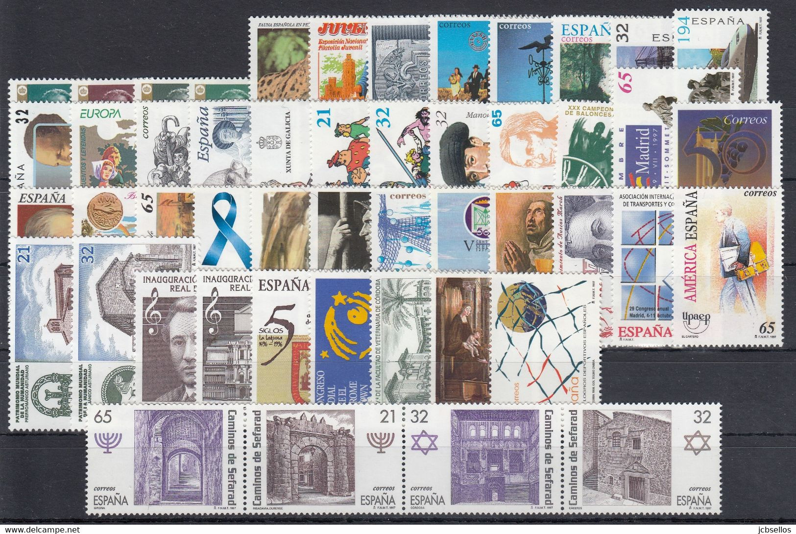 ESPAÑA 1997 Nº 3465/3524 AÑO COMPLETO NUEVO, MNH **, 49 SELLOS + 4 HB - Años Completos