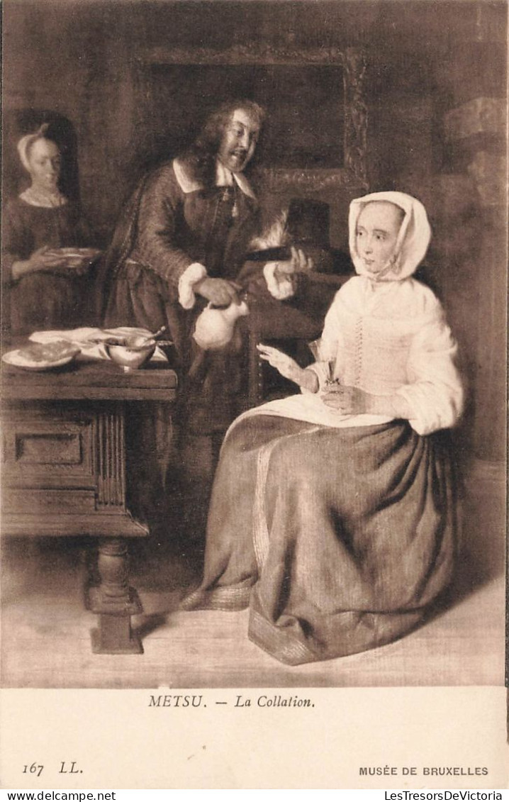 BELGIQUE - Bruxelles - Musée De Bruxelles - Metsu - La Collation - Carte Postale Ancienne - Musées