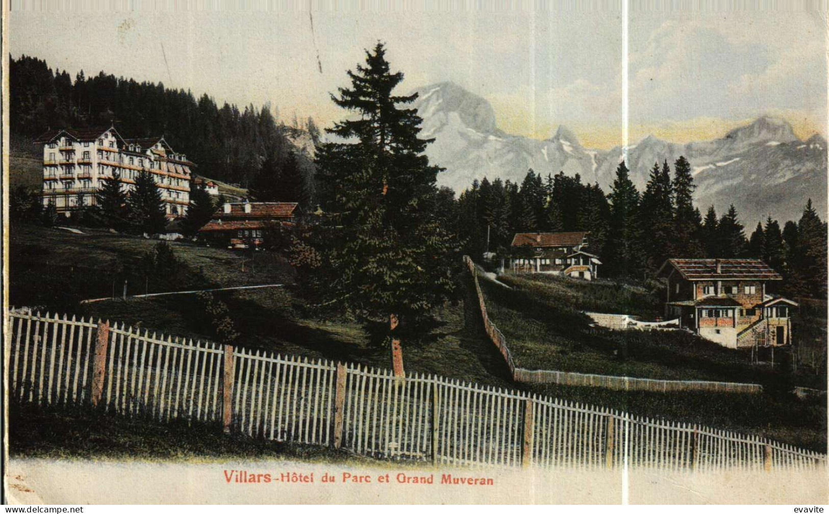 CPA  Suisse -   VILLARS-sur-OLLON    Hôtel Et Grand Muveran (belle Carte Colorisée) - Ollon
