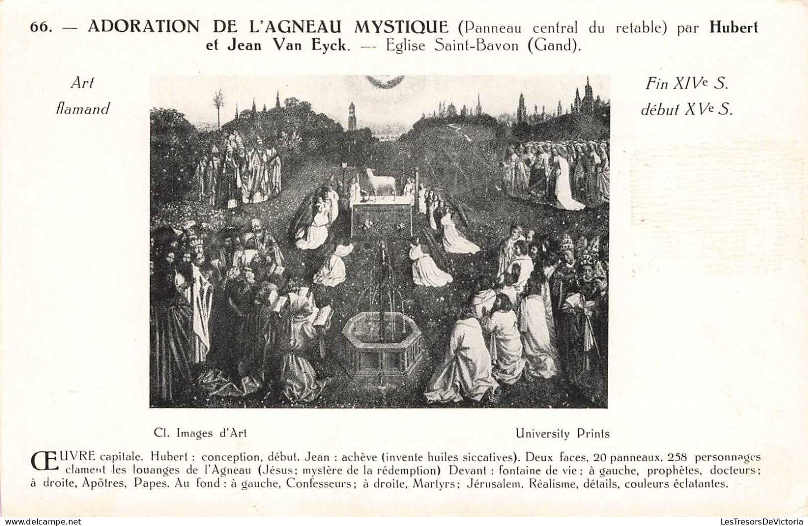 BELGIQUE - Gand - Adoration De L'Agneau Mystique - Hubert Et Jean Van Eyck - Eglise Saint Bavon - Carte Postale Ancienne - Gent