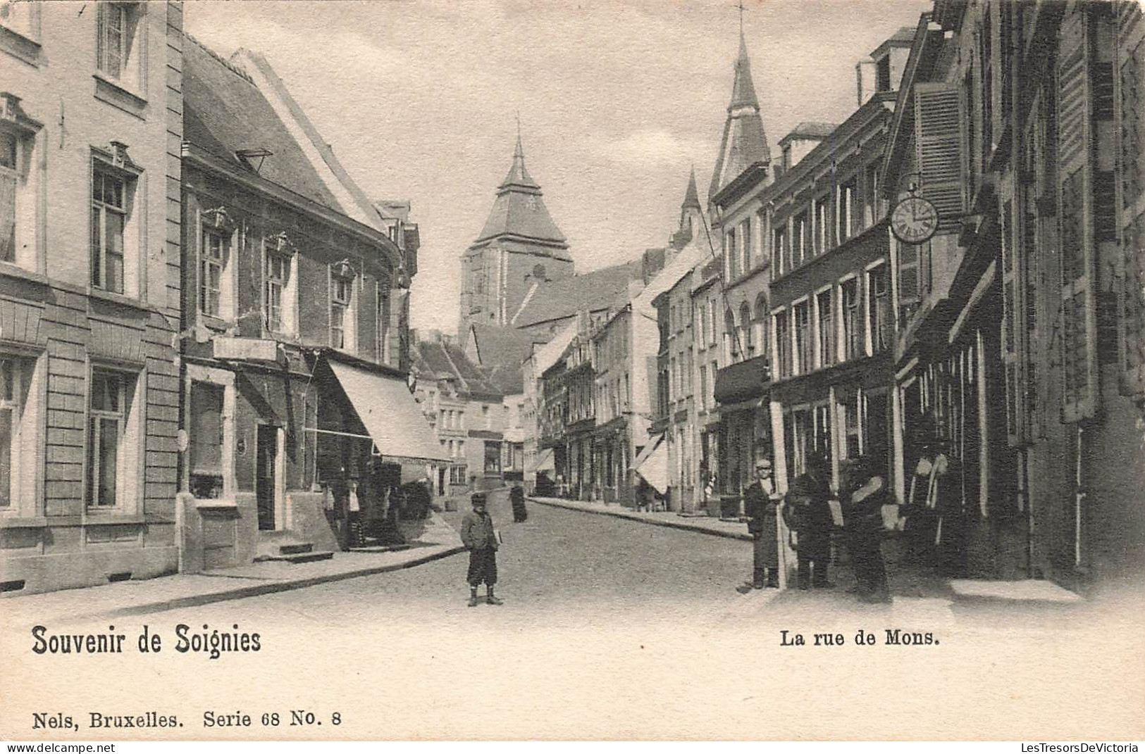 BELGIQUE - Soignies - La Rue De Mons - Carte Postale Ancienne - Soignies