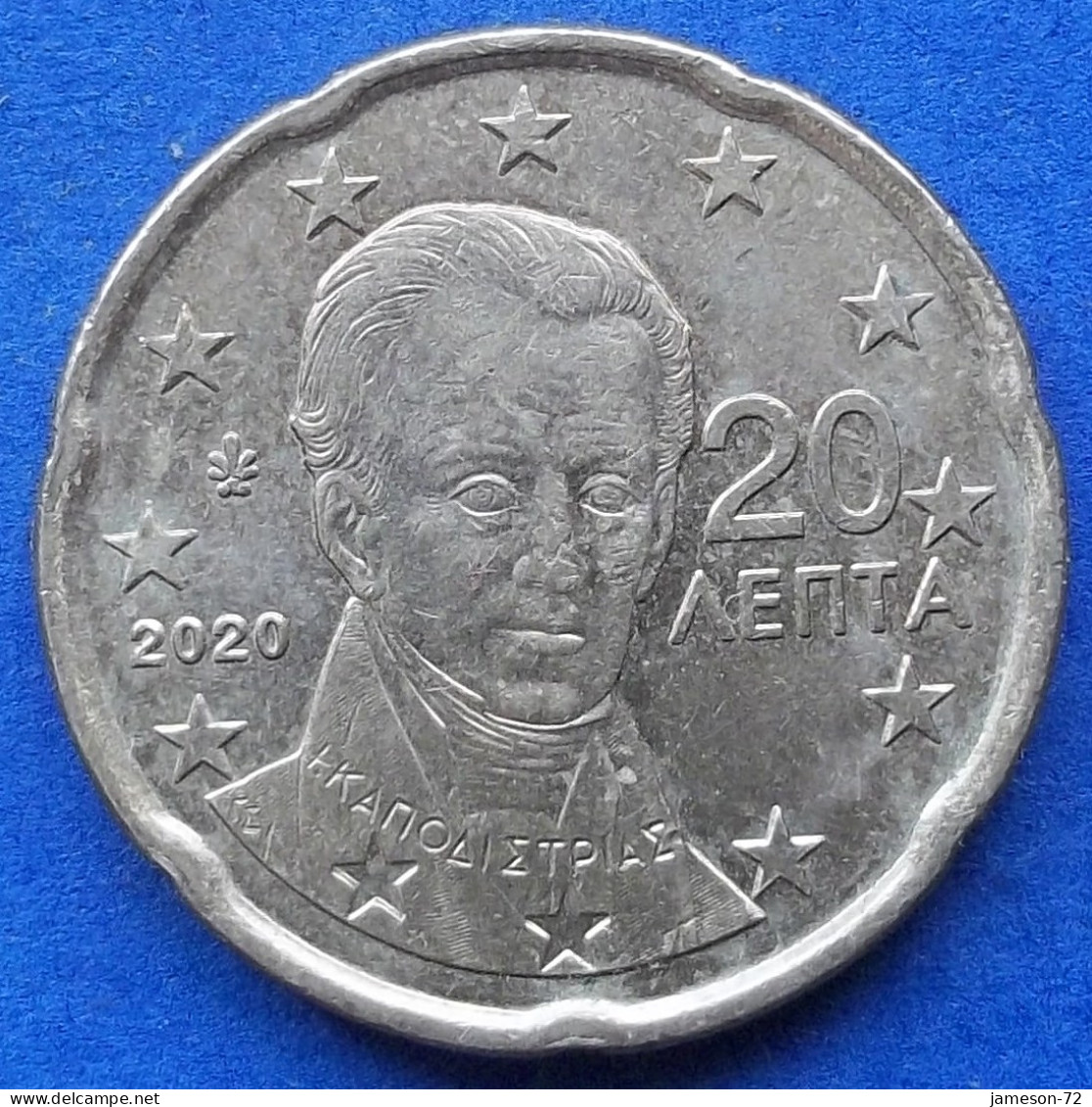 GREECE - 20 Euro Cents 2020 "Ioannis Capodistrias" KM# 212 Euro Coinage (2002) - Edelweiss Coins - Grecia