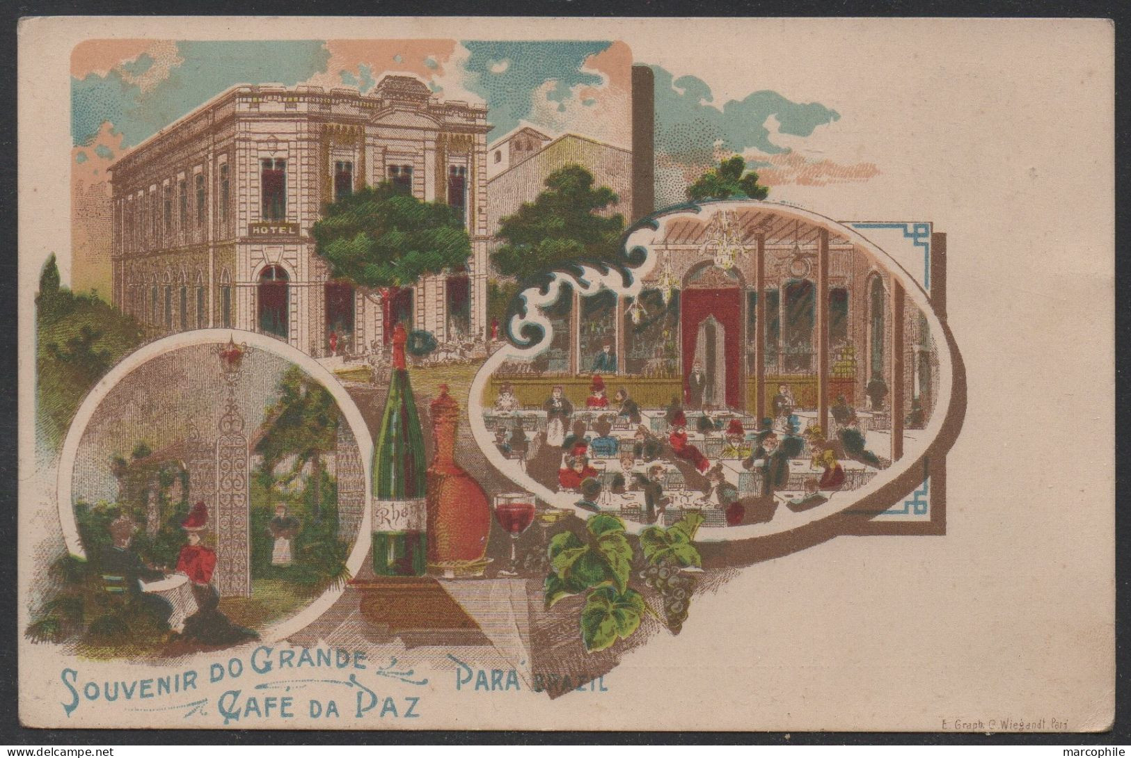 PARA - BRESIL - BRAZIL / 1895's PICTURE POSTCARD CAFE GRANDE DA PAZ  (ref CP933) - Belém