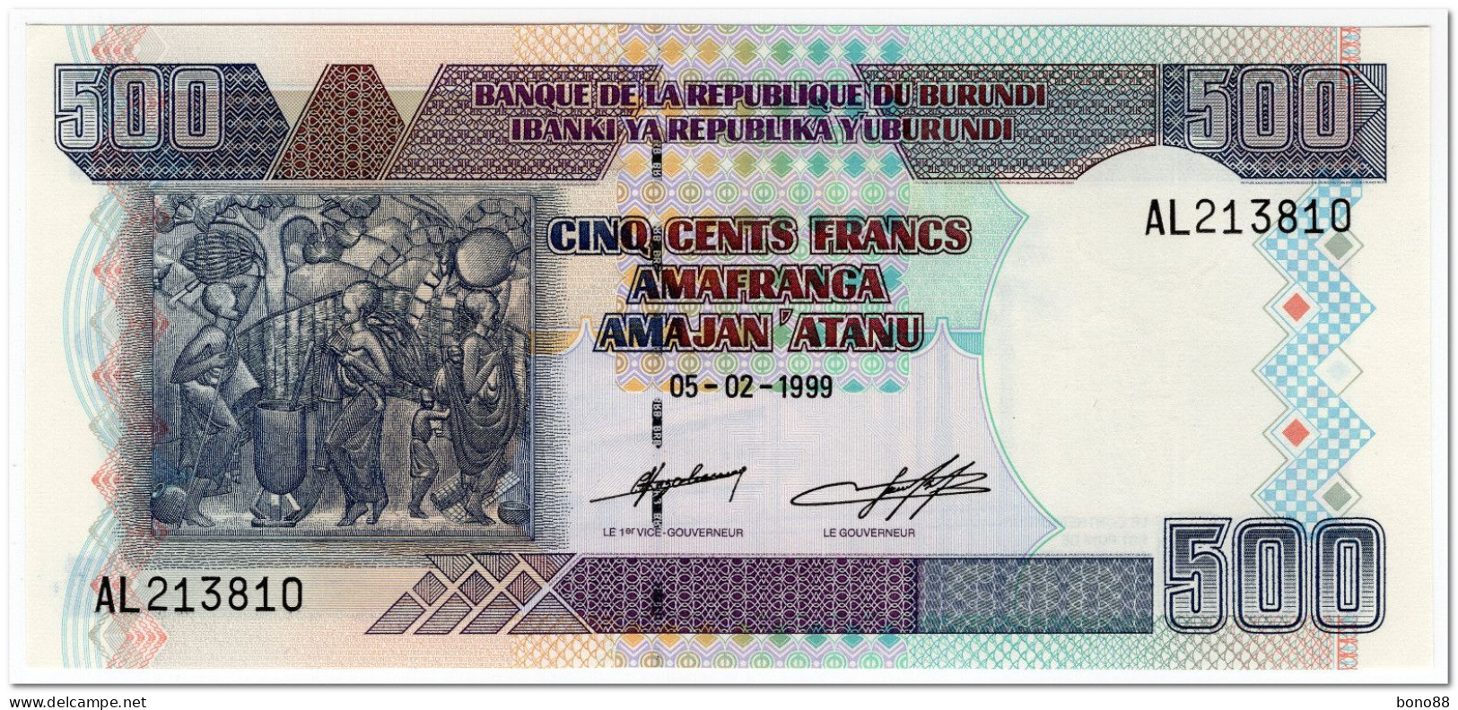 BURUNDI,500 FRANCS,1999,P.37,UNC - Burundi