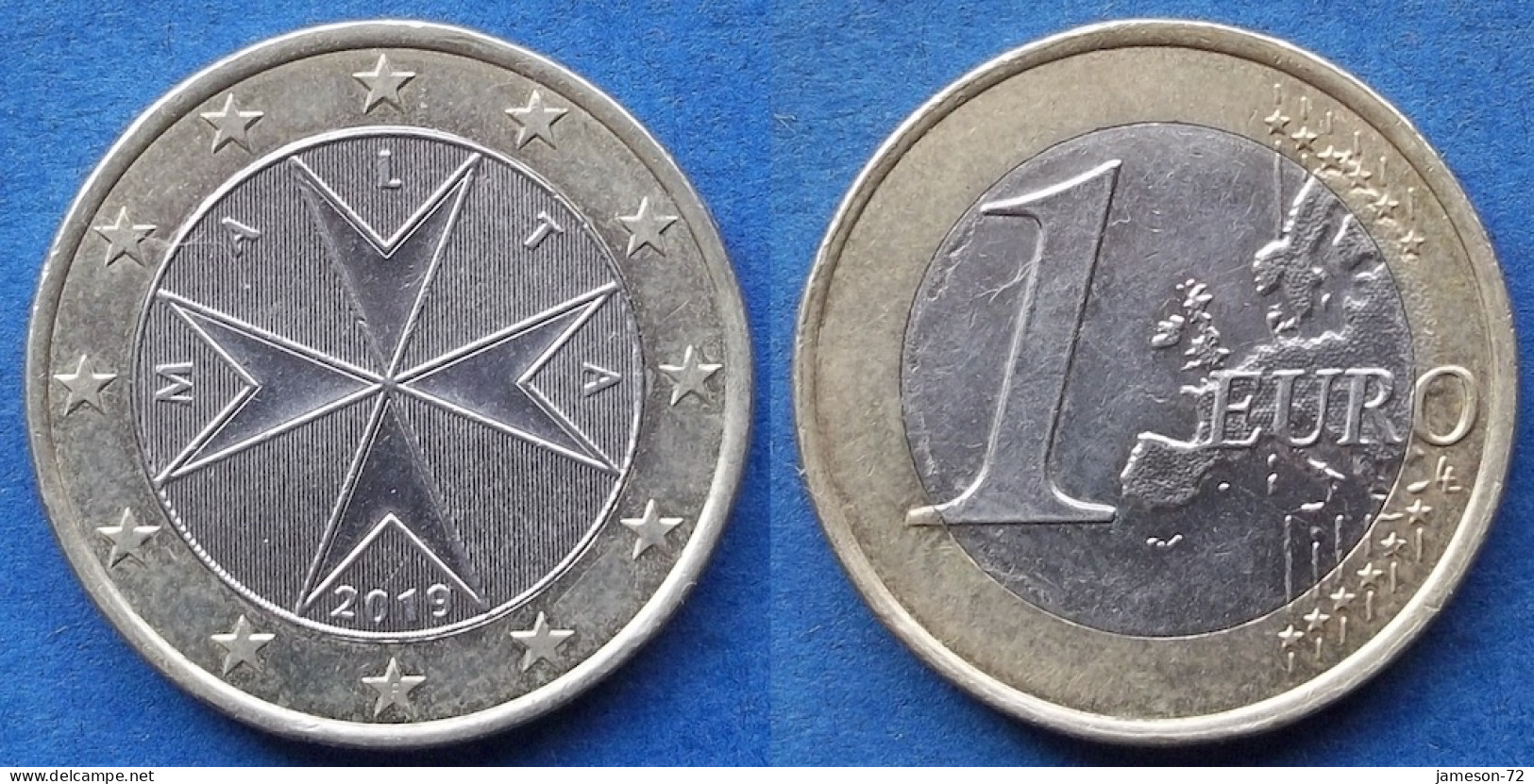 MALTA - 1 Euro 2019 "Maltese Cross" KM# 131 Euro Coinage (2008) - Edelweiss Coins - Malte